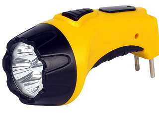 Фонарь SMARTBUY аккумуляторный 4 LED с прямой зарядкой, желтый (SBF-84-Y)/120 (060)