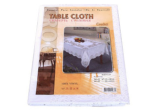 Скатерть столовая ПВХ CROCHET С128 137х180см белая (1/36)