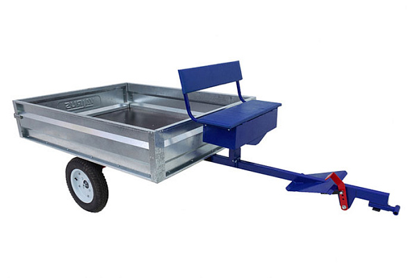 Телега-прицеп VALRUS к мотоблоку ТПЦ 600 Ф,оцинкованная(дно из фанеры 6мм, с ящиком) 1630х1290х340мм