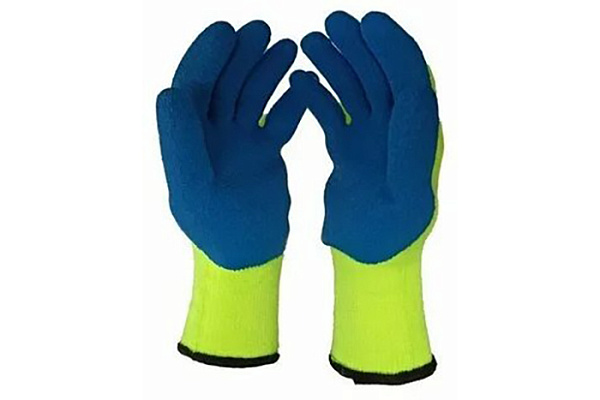 Перчатки акриловые. утепленные В36 3-х цв. (салат.,синий,чёрн) / 10