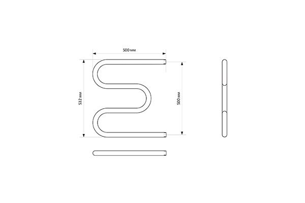 Полотенцесушитель водяной MIXLINE SIMPLE M 50х50 1'' (556297)