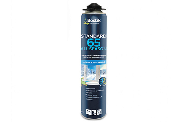 Пена монтажная BOSTIK Standard 65 All SEASON под пистолет 800мл (20006)