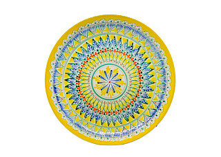 Ляган Желтый Мехроб (блюдо для плова) круглый, 38см Узбекистан