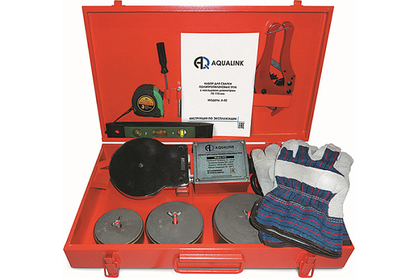 Сварочный аппарат для ППР труб AQUALINK AT-02 (1800W, 75-110мм, ножницы, рукавицы, кейс) (03701)