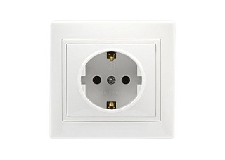 Розетка SMARTBUY Венера 1-местная с заземлением 16А белая (SBE-01w-16-S1-Z) (645)