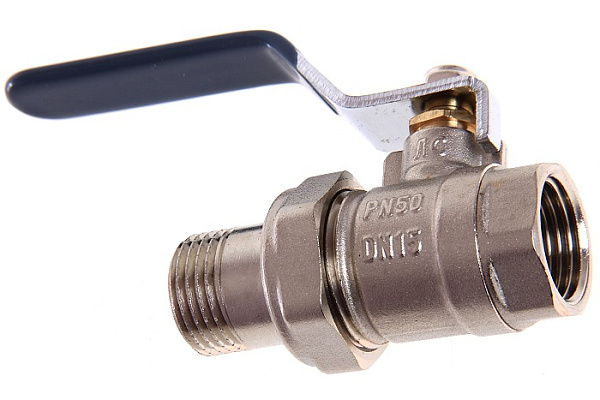 Кран шаровой латунный AQUALINK ДУ15 (1/2) Г/Ш американка, рычаг (01169) (100/10) 