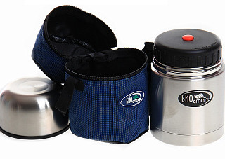 Термос нержавеющая сталь БИОСТАЛЬ широкое горло, суповой в чехле 0,5л (NT-500)     