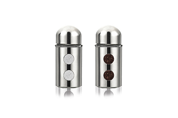 Набор для специй LARA 2предмета (сталь): солонка 80мл, перечница 80мл (LR08-11)