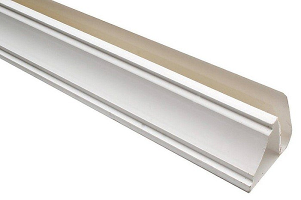 Плинтус ПВХ потолочный Идеал Ламини для панелей Белый глянцевый (8мм.х3,0м) 001 (П8-Пп 001-0-БЕЛ-Г)