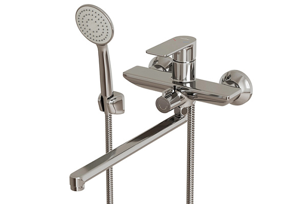 Смеситель для ванны и раковины 35k MIXLINE ML26-02 Life (Латунь,Длина излива 27см,Картридж 35мм)