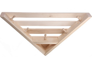 Полка с вешалкой угловая 5-ть крючков 480х90х340мм