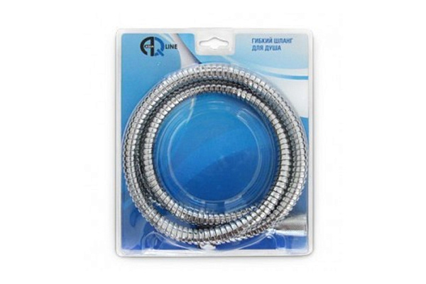 Шланг для душа ПВХ конус AQUALINE имп 1/2"+имп 1/2" длина 1,5 м в блистере (05095) (1/50)
