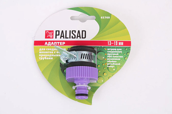 Адаптер PALISAD пластиковый с внешним хомутом 3/4" 65760 (1/80)