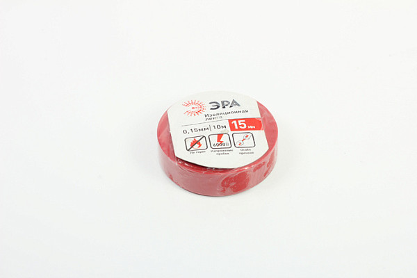 Изолента ПВХ ERA 15мм.х10м Красная (850)