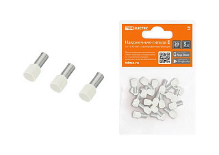 Наконечник-гильза TDM Е10-12 10мм2 с изолированным фланцем (20шт)  (0568-0037)