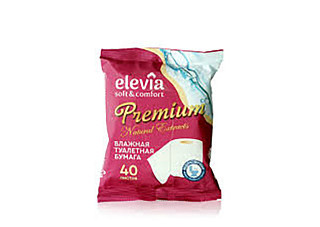 Туалетная бумага влажная ELEVIA premium водорастворимая 40шт (647)