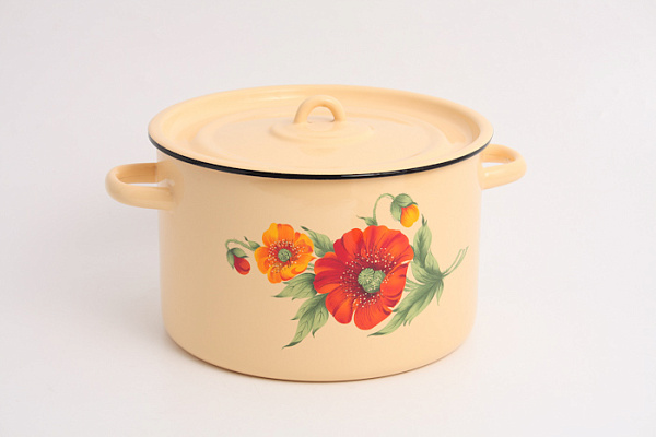 Кастрюля эмалированная с рис. Северсталь 7,0л (1с18с) 