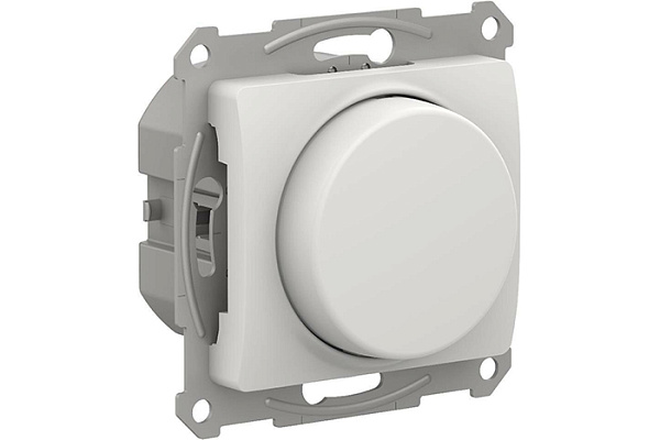 Светорегулятор (диммер) GLOSSA повор-нажим, LED, RC, 400Вт, мех., белый (GSL000123) (422)