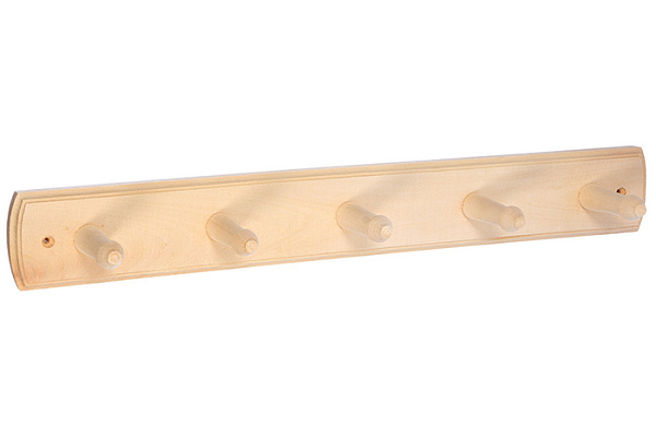 Вешалка Банные штучки 5-ть крючков, липа 450х65х70мм (32137)