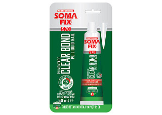 Клей SOMA FIX (монтажный водостойкий (прозрачный), 50 мл) S70