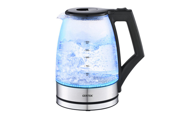 Чайник Centek CT-0014 (серый/черный) 1,8л, 2200Вт, LED, защита от накипи
