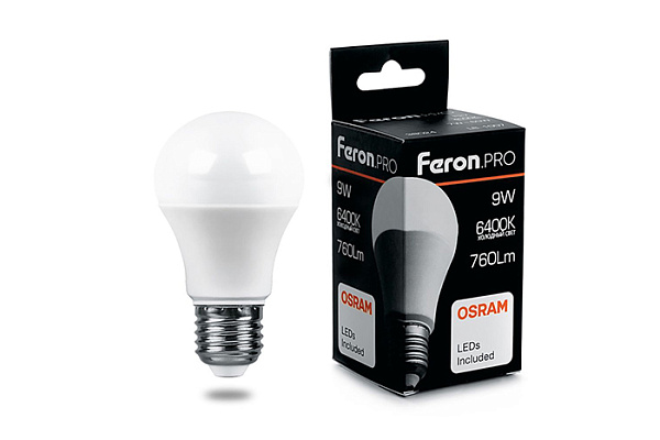 Лампа светодиодная OSRAM LB-1009 9W 230V E27 6400K груша 38028