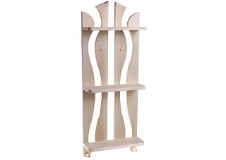 Полка настенная (волна) 3-х ярусная с крючками 900х370х120мм