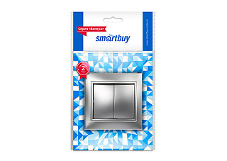 Выключатель SmartBuy "Венера" 2-клавишный 10А белый  (SBE-01w-10-SW2-0) (5478)