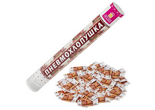 Хлопушка пневматическая ЗОЛОТАЯ СКАЗКА 5000 рублей 40см, наполнитель-купюры (591479)