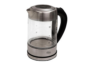 Чайник электрический OASIS K-7GS, стальной+черный 2200Вт (1,7л)