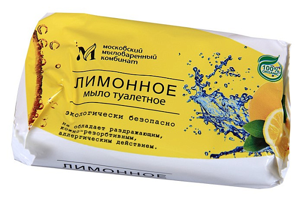 Мыло туалетное ММК лимонное в цветной обертке 100г МКТУ1121 (1/80)