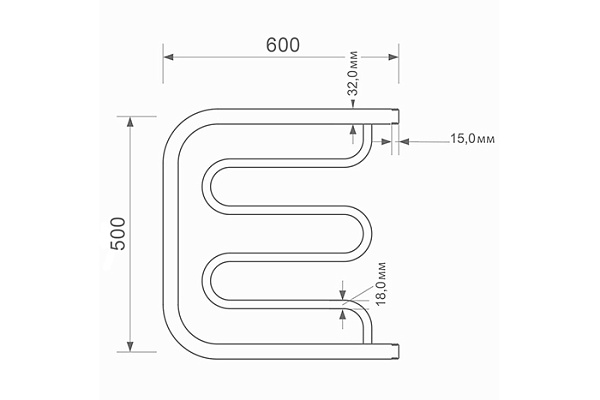 Полотенцесушитель водяной MIXLINE SIMPLE PM1 50х60 1'' (556322)