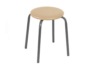 Табурет Классик 22Б (Н.Челны) круг, цвет бежевый, каркас серебро