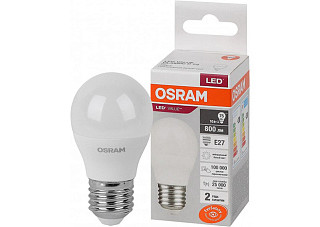 Лампа светодиодная OSRAM LED 10Вт E27 4000К 800Лм шарик 220В (замена 75Вт) (9927)