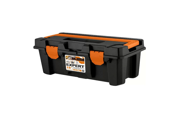 Ящик для инструментов Blocker Expert 18" с ручкой-замком черный/оранжевый BR393610028
