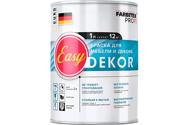 Краска акриловая FARBITEX PROFI для мебели и декора EasyDekor (1,0л) 