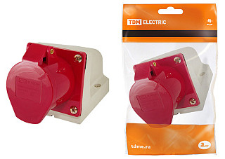 Розетка TDM 125 стационарная 3Р+РЕ+N 32А 380В IP44 (0602-0006)