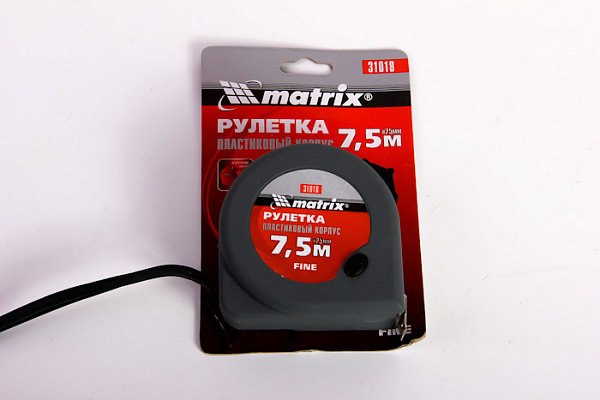 Рулетка MATRIX Fine 7,5м х 25мм пластиковый корпус (31018) (1/72)