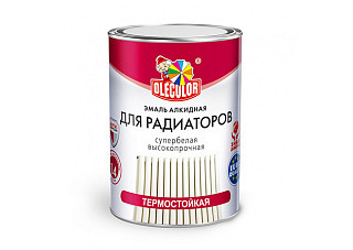 Эмаль алкидная для радиаторов OLECOLOR белый фас (0,9 кг)