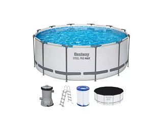 Каркасный бассейн Bestway (фильтр, насос, тент, лестница) (366х122см, 10250л, 2006л/ч) (56420)