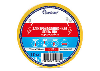 Изолента SMARTBUY Pro, 0.15х19мм, 10м Желтая (SBE-IT-15-19-10-y)