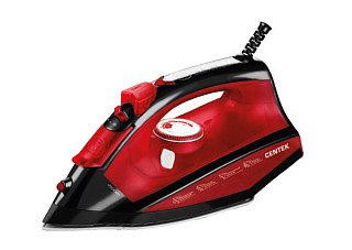 Утюг Centek CT-2355 RED 2500Вт, керамическ подошва, 270мл, паровой удар, самоочистка, капля-стоп