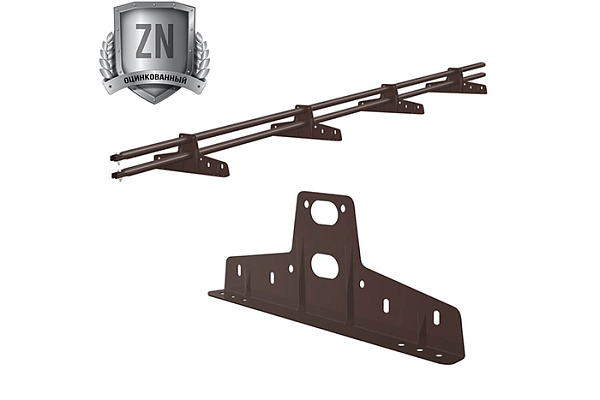 Снегодержатель для профнастила КОНТУР СТРИМ 4опоры L-3,0м RAL-8017 (ШОКОЛАД)