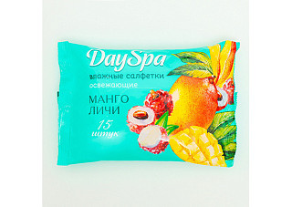 Салфетки влажные Day Spa освежающие Манго и личи 15шт (832) 145