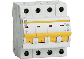 Авт. выкл.ВА47-29 4Р 25А 4,5кА х-ка С ИЭК (MVA20-4-025-C) 384