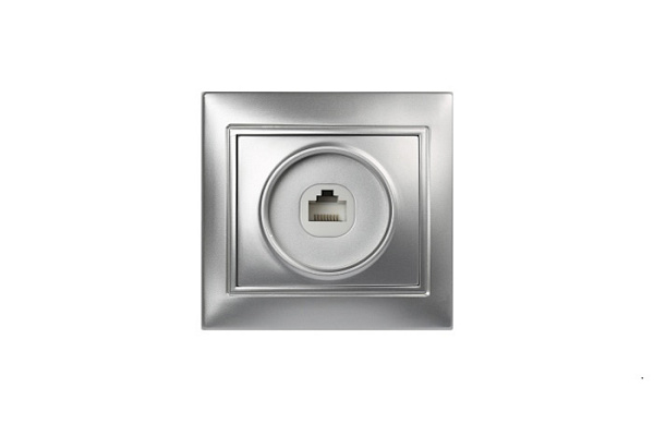Розетка SMARTBUY Венера компьютерная RJ-45 1-местная, серебро (SBE-01s-S1-RJ) (430)