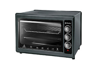 Электродуховка DELTA с термостатом D-0124 черная с тэном повышенной мощности 1300Вт,37л,2 нагреват.