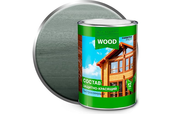 Состав защитно-красящий для древесины быстросохнущий FARBITEX ПРОФИ WOOD Гавань (0,75 л) 