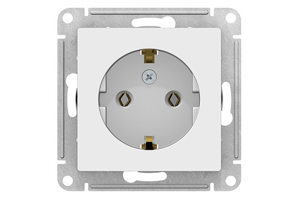 Розетка ATLASDESIGN с/з 16А механизм белый (ATN000143) (163)