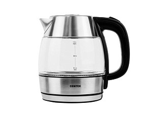 Чайник Centek CT-0018 стекло 1.2л, 1600Вт, внутр.LED подсветка,защита от вкл б/воды, сьемная крышка